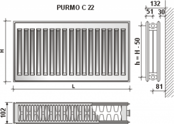 Purmo C22 400x400 Compact