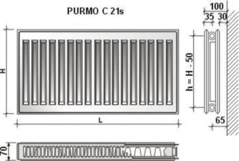 Purmo C21 400x700 Compact