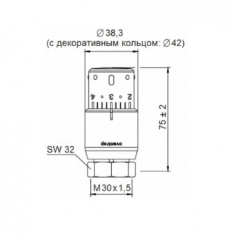 Oventrop Uni SH Термостатическая головка матовая сталь